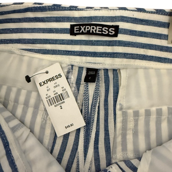 Express Blue and White Striped Shorts NWT - Picture 5 of 6